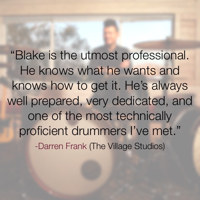 Blake Paulson testimonial quote from Darren Frank at The Village Studios